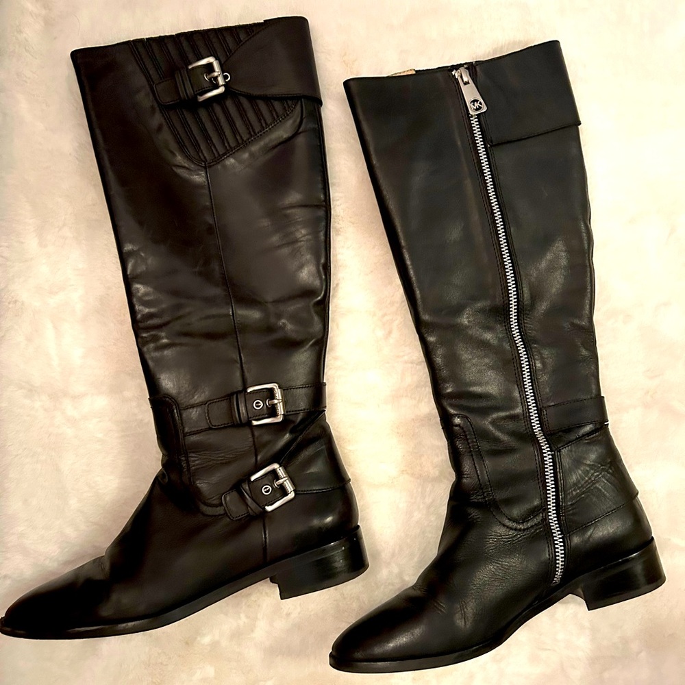 Michael Kors black leather boots
